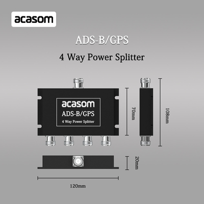 4 Way Power Splitter Untuk Sinyal ADS-B Dan GPS 800-2150MHz N Konektor Wanita Low Insertion
