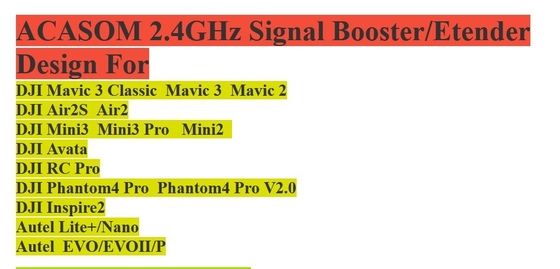 2400MHz RF Signal Extender Untuk Drone Dji FPV EVO Efisiensi Tinggi
